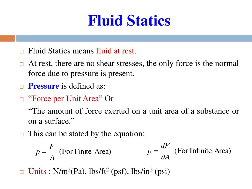 fluid statics ppt